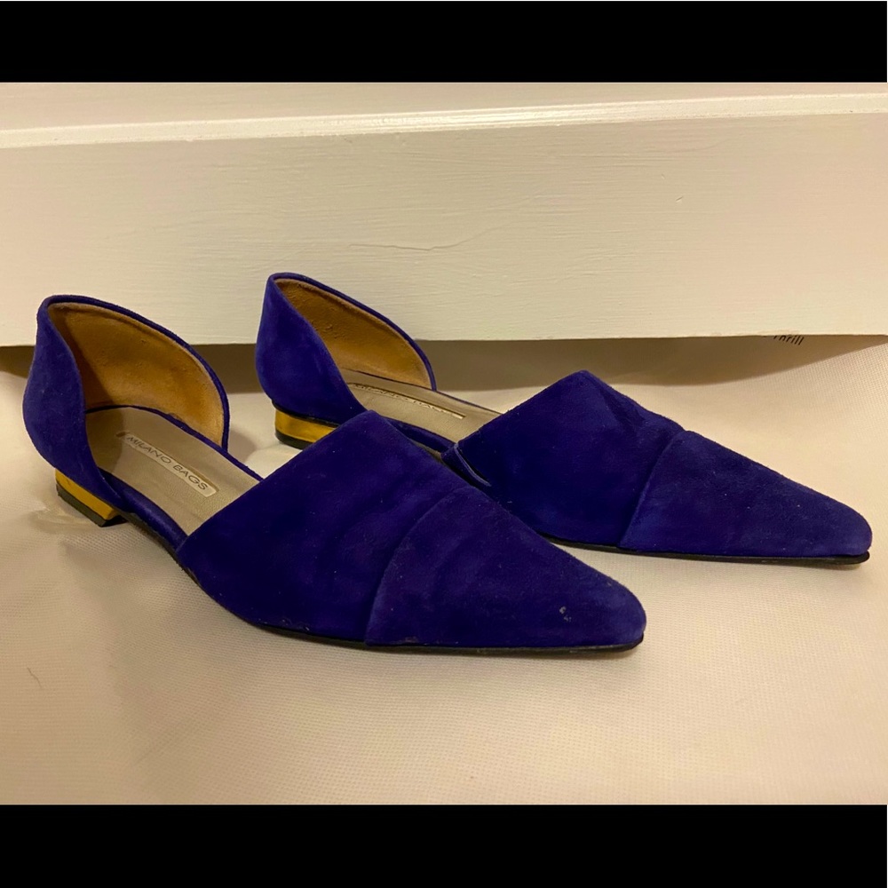 Purple-ish blue mules